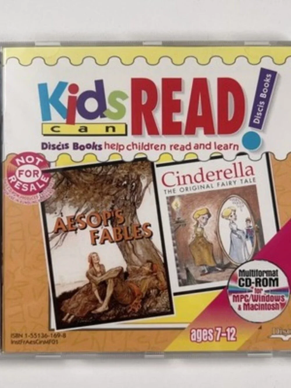 Kids Can Read! Aesop's Fables + Cinderella PC Mac CD-ROM 1994 Discis Bilingual